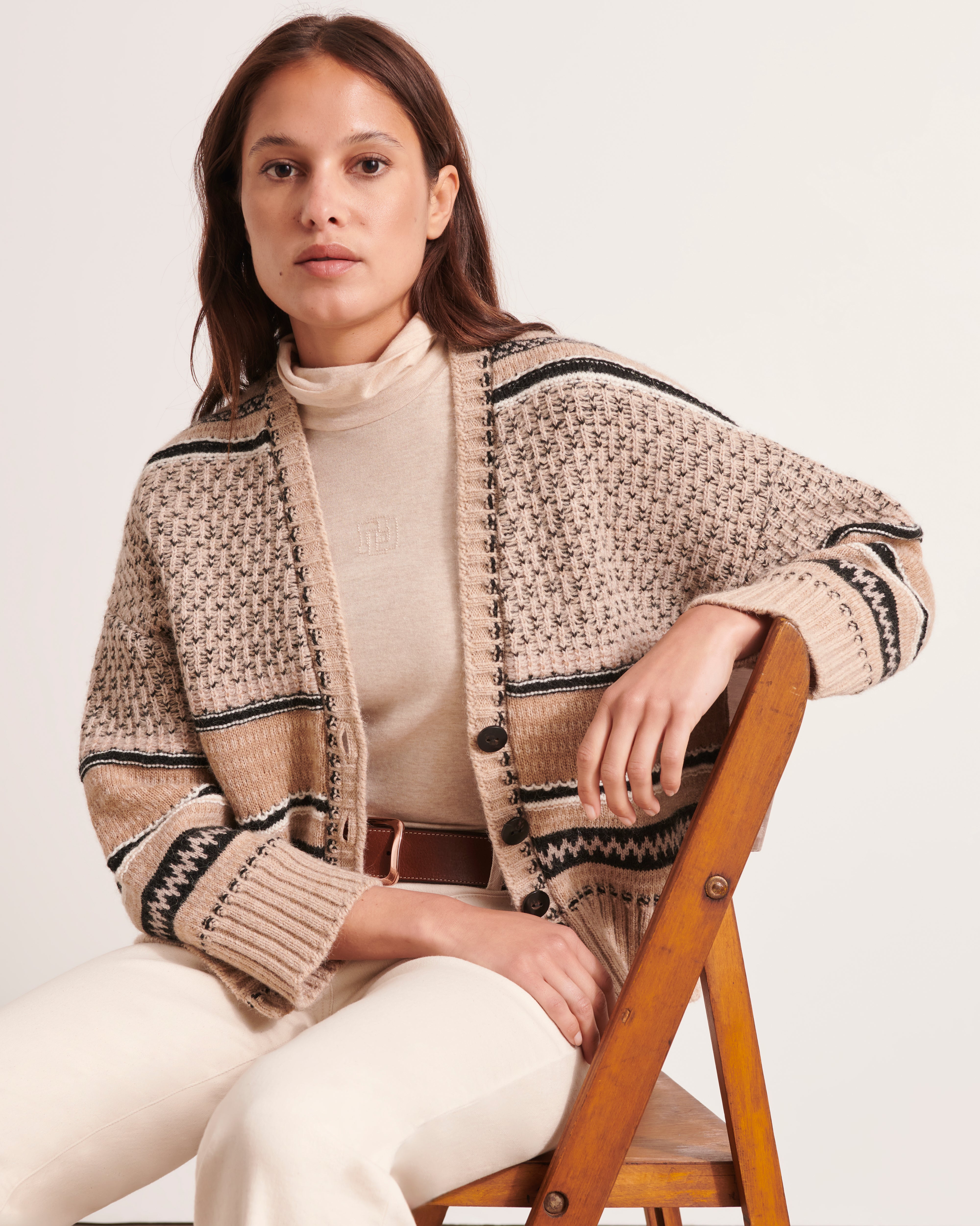 Veste oversize en maille jacquard VOLIGE-JACQ/12014/781