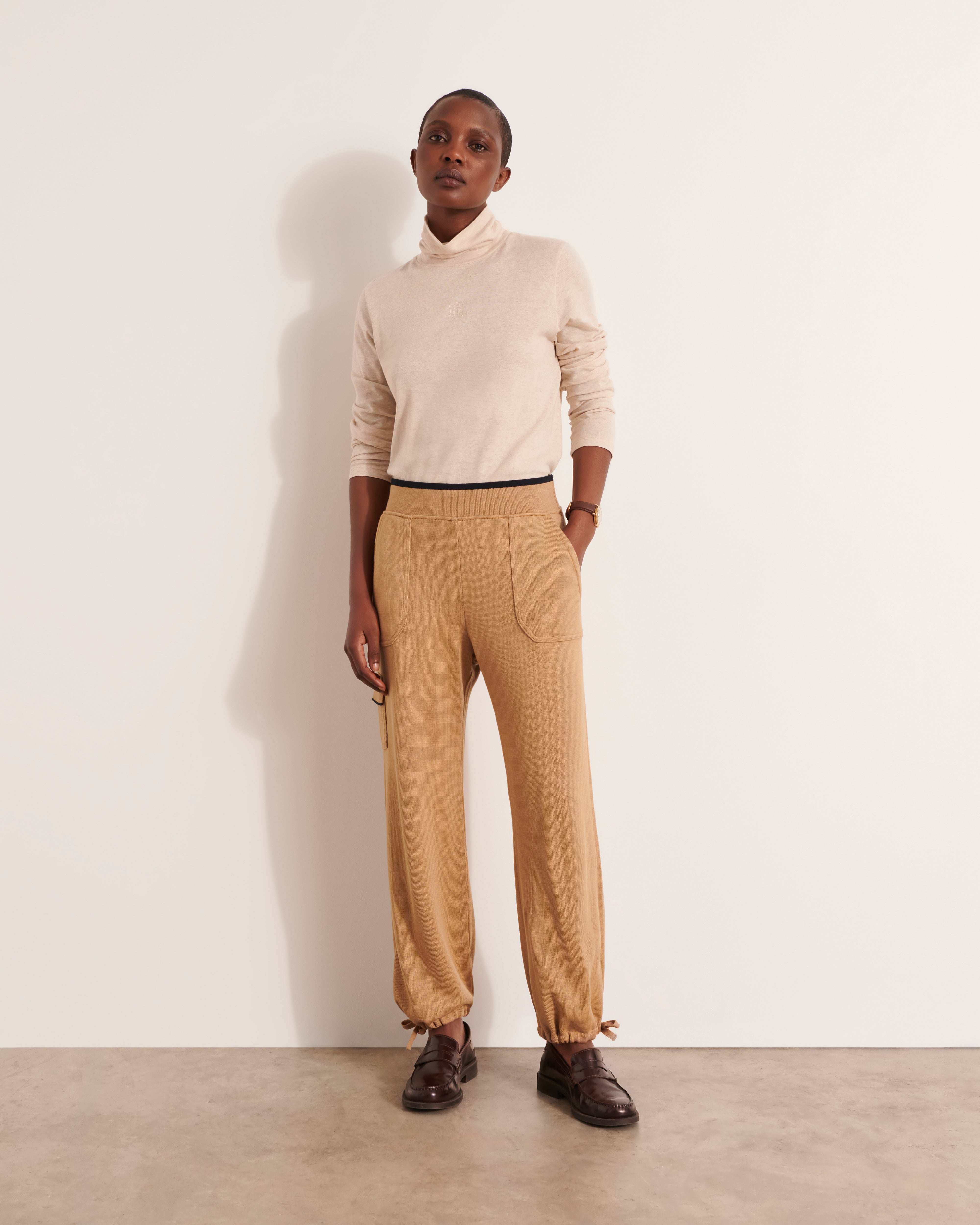 Pantalon cargo en maille jersey et laine mérinos YVES1927-12-B/12193/781