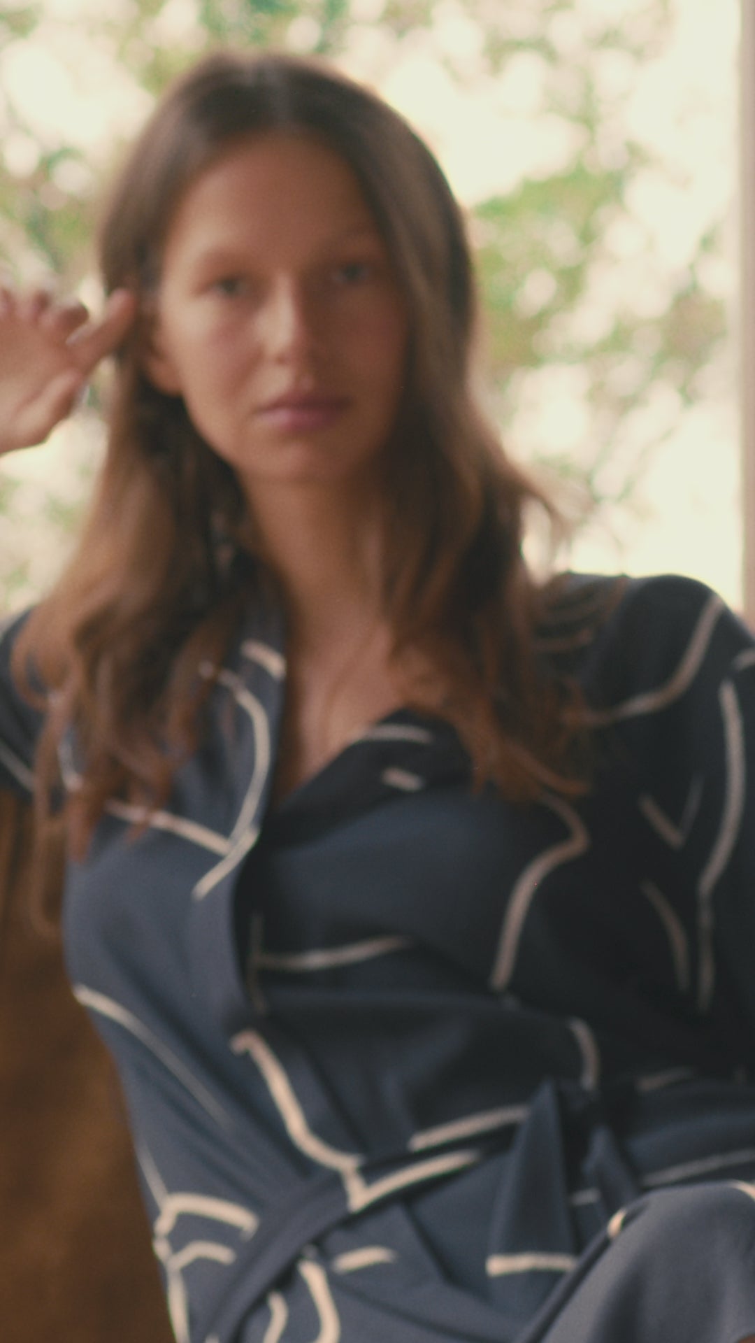 robe longue bleu marine imprimée