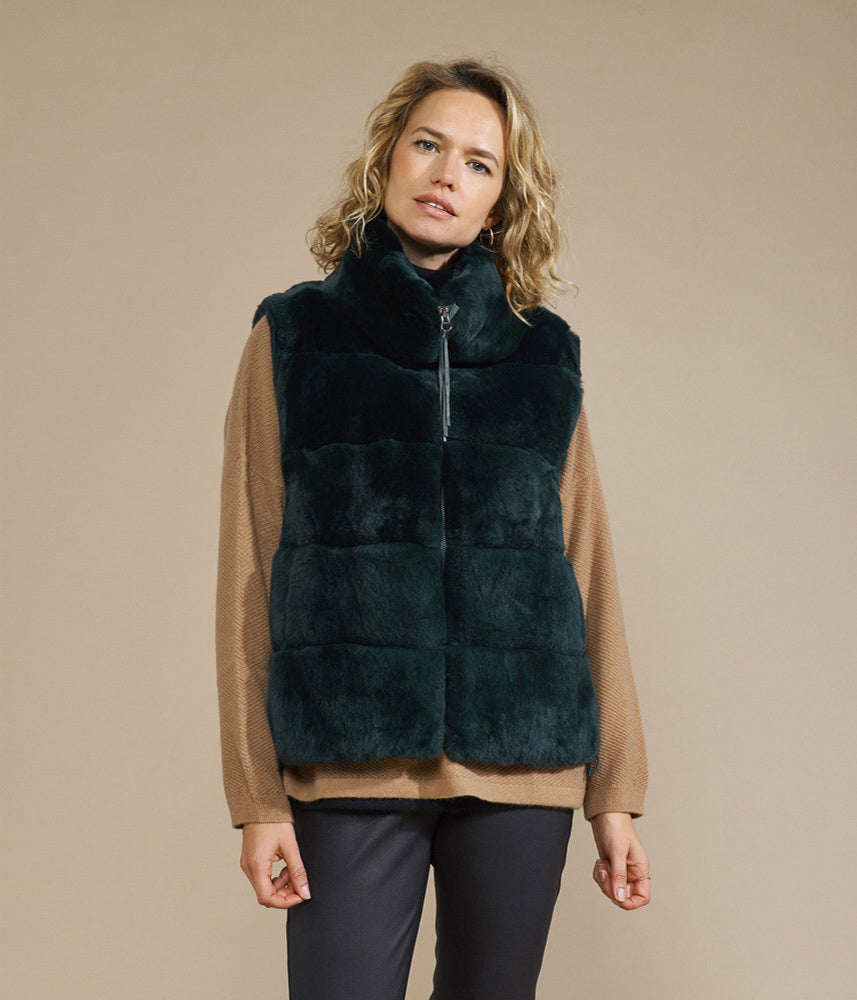 Silk-lined sleeveless vest MAJESTUEUX/76297/187