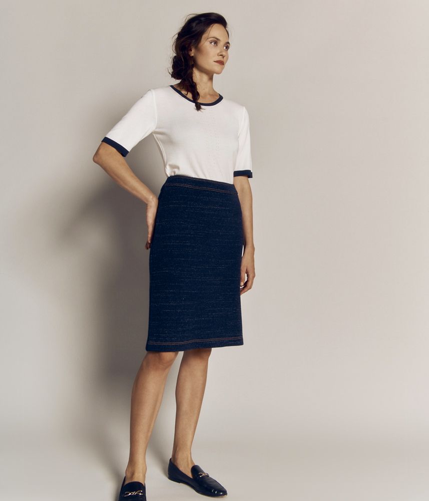 Jean effect knit skirt in viscose and cotton ILUAR/81077/890