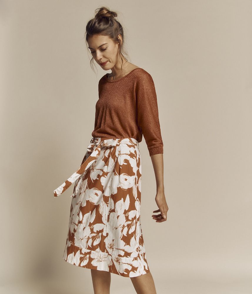 Jupe évasée en popeline de coton JALIO-T810C/81117/580