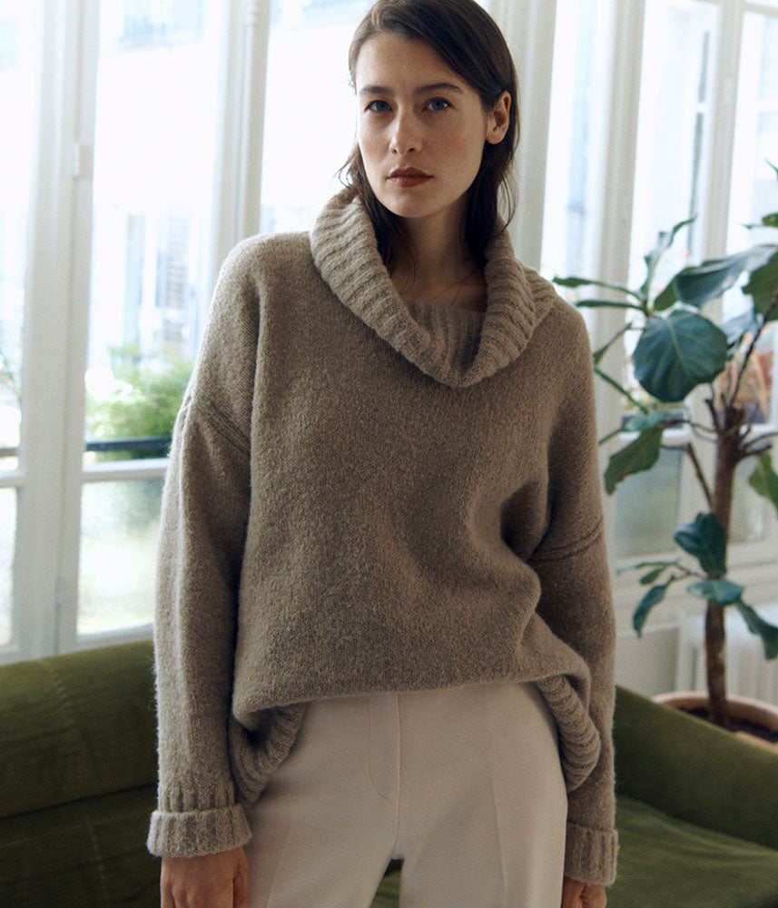 Oversized knit sweater in Alpaca and Merino wool ARISTO/82085/022