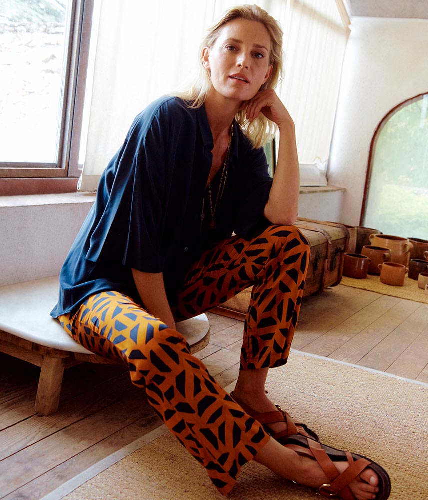 Fluid printed pants PAOLA/84027/540