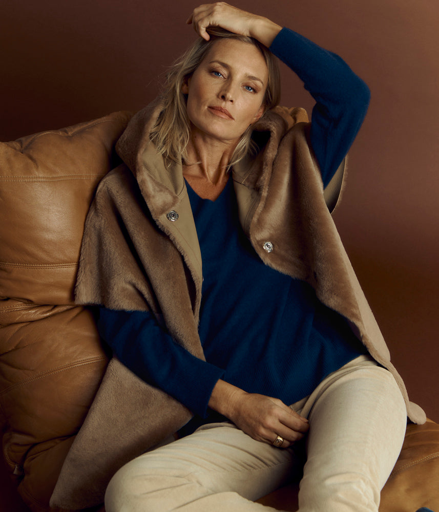Manteau en peau lainée MONACO/84286/043
