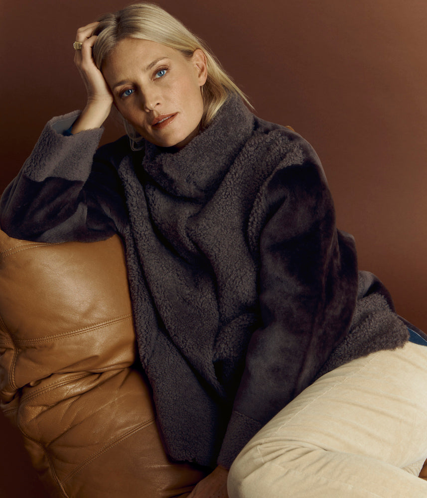 Manteau en peau lainée réversible MODENE/84285/032
