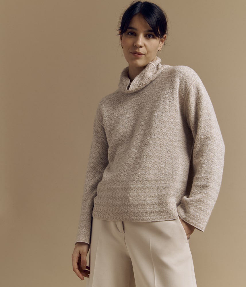 Merino wool and cashmere knitted sweater AKO-B/84201/781