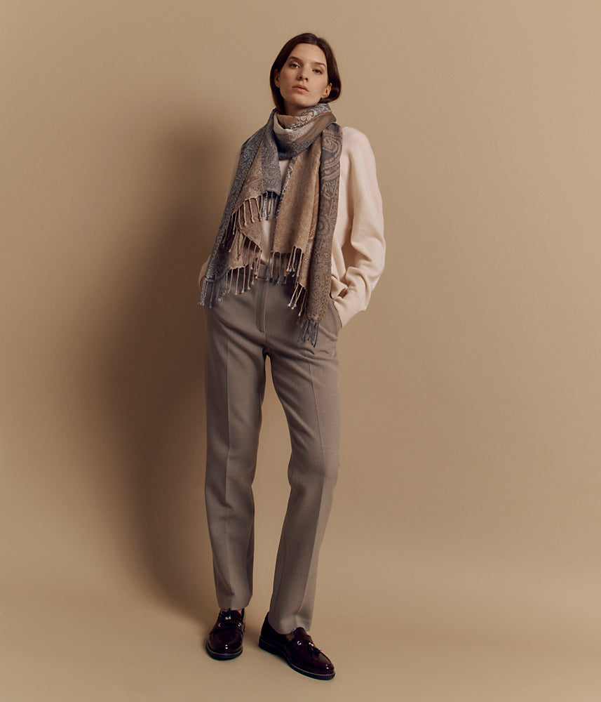 Pantalon droit 7/8ème en toile PIDUP84/84084/425