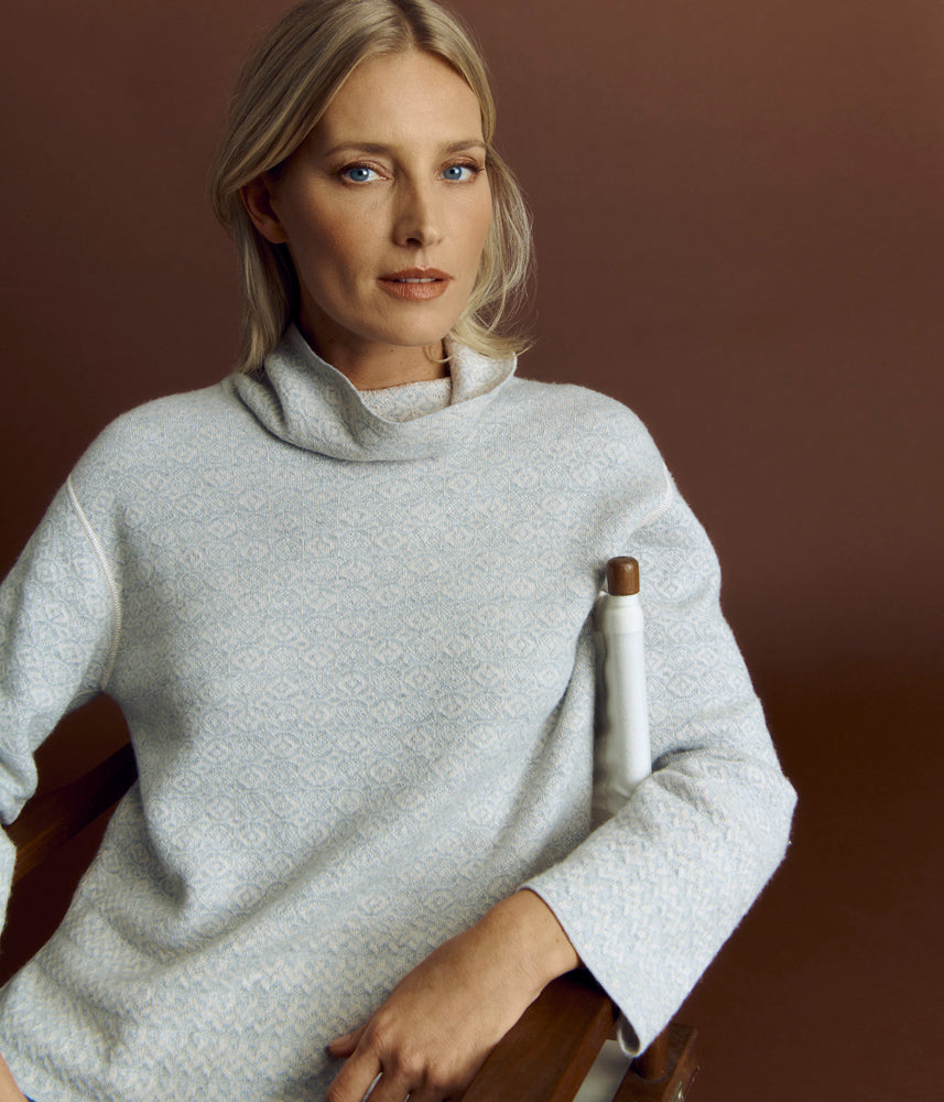 Pull maille réversible en laine Mérinos AKO/84182/911