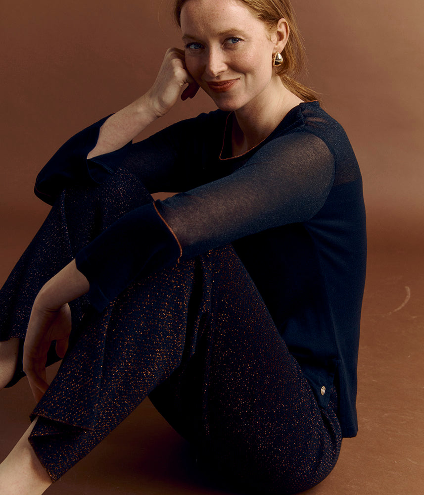Pull maille en laine Mérinos et viscose ASTRUS/84266/921