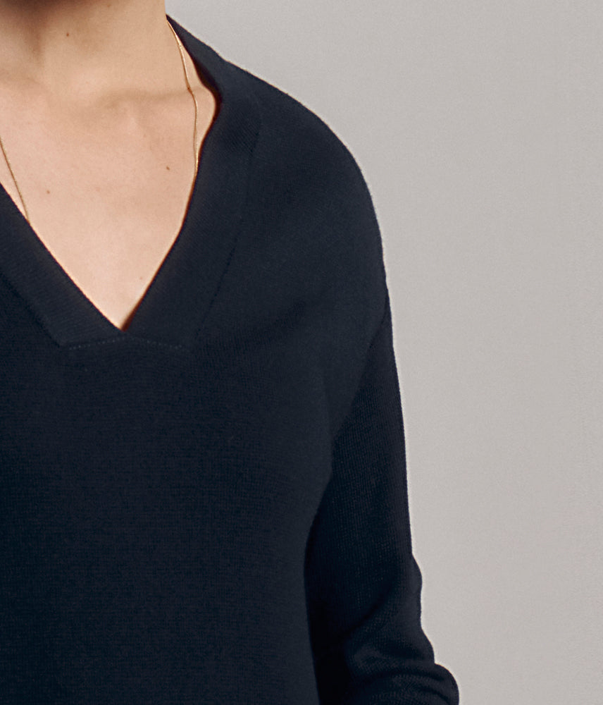 Milano knit sweater in Merino wool and viscose ABYSS/78020/310