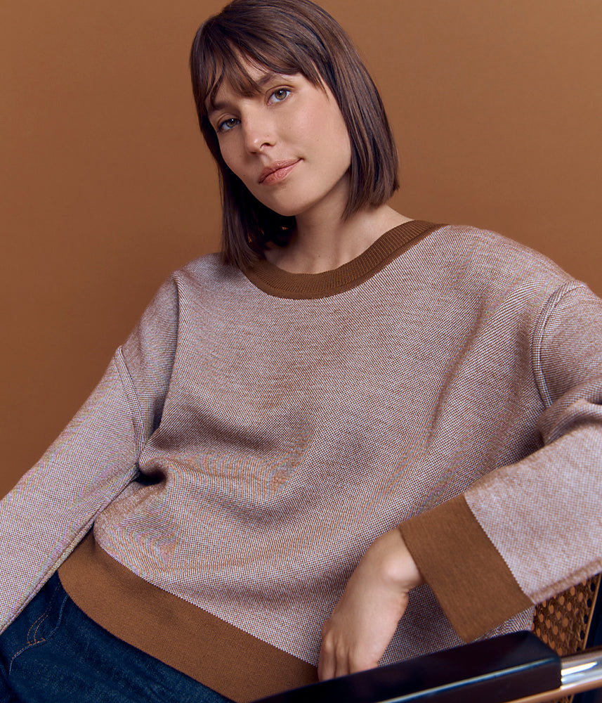 Merino wool knit sweatshirt ACAJOU/84002/791