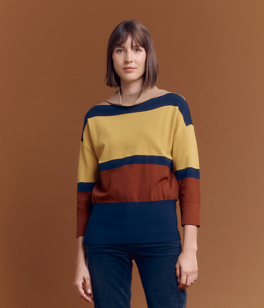 Pull maille à rayures AIBA/84166/841