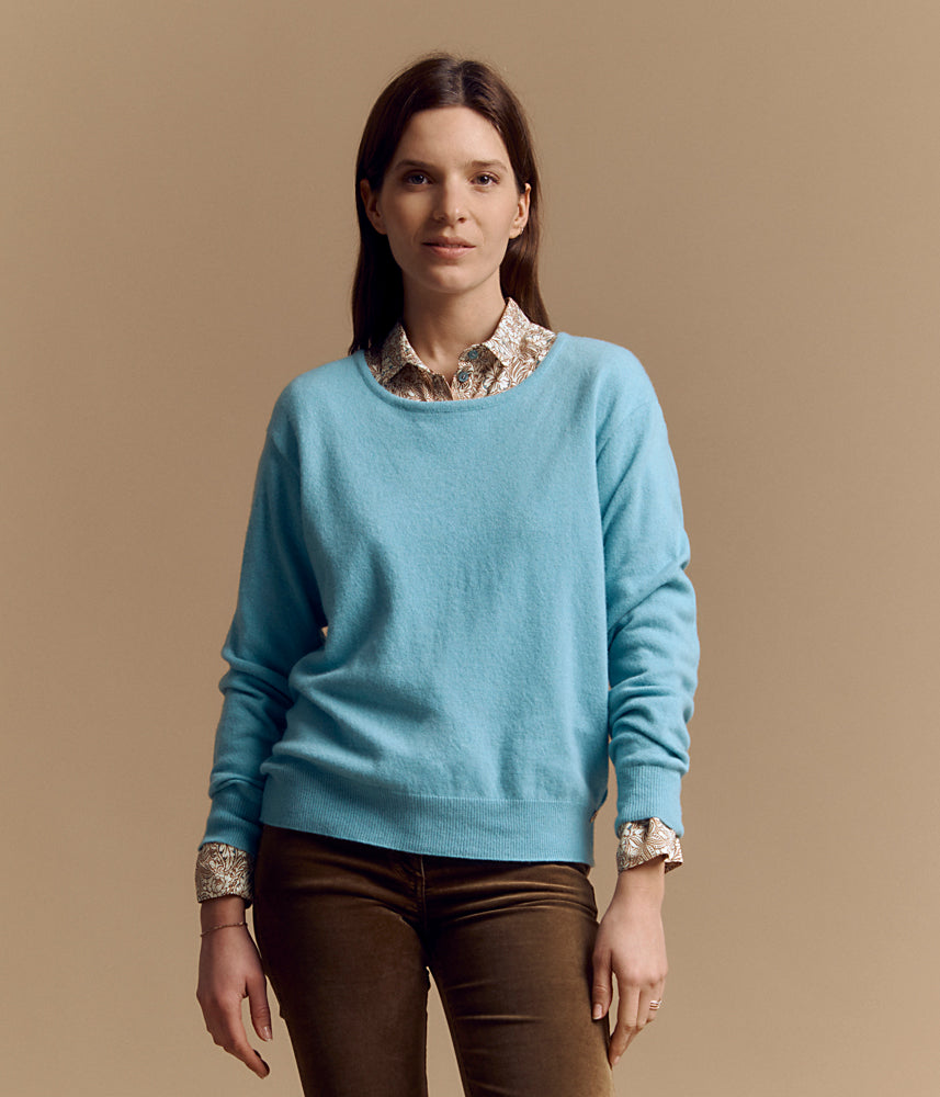 Pull maille en laine Mérinos et cachemire AINO/84080/295