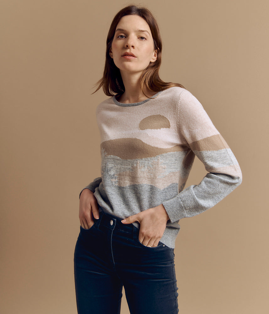 Wool and cashmere intarsia sweater ALPES/84097/911
