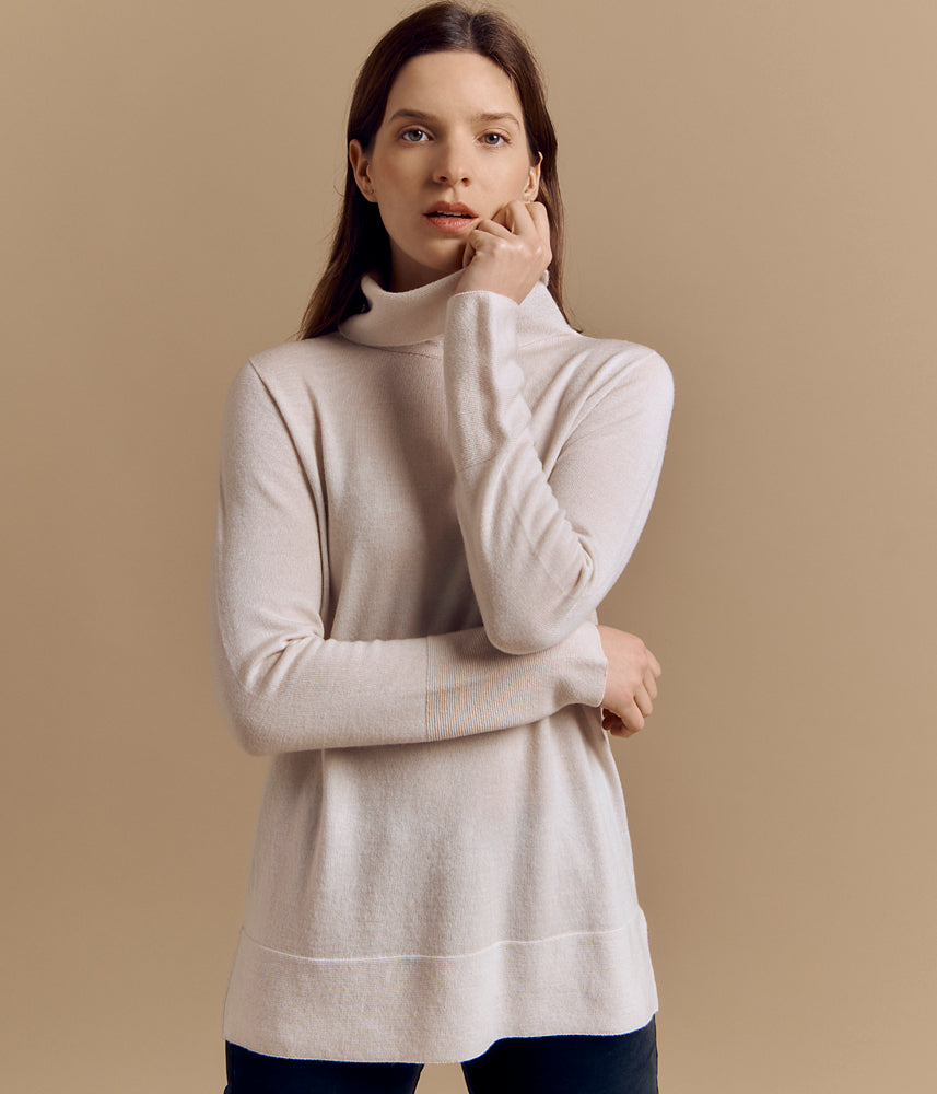 Pull col roulé en laine Mérinos ALPHA/84151/008