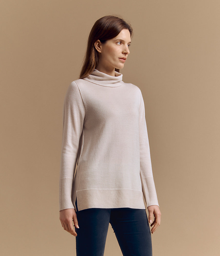 Pull col roulé en laine Mérinos ALPHA/84151/008