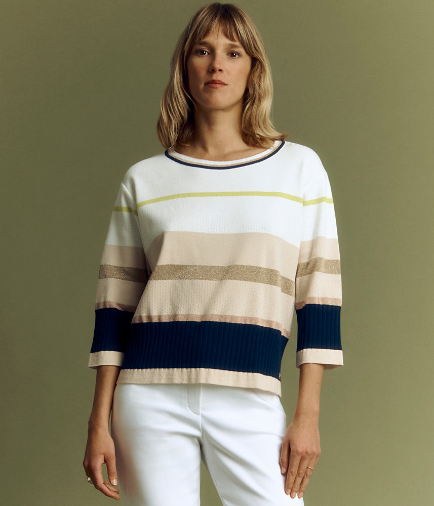 Striped pique knit sweatshirt AMARRAGE/85020/761