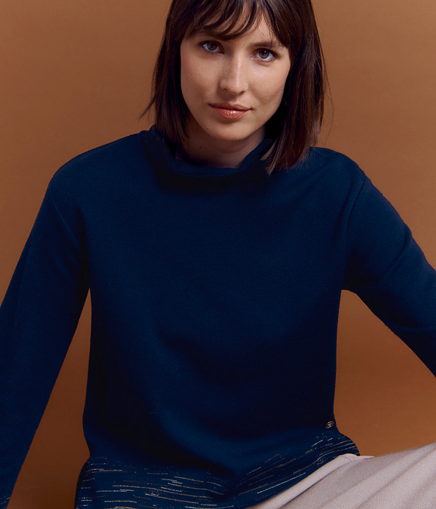 Knitted turtleneck sweater in Merino wool ANSEM/84190/886