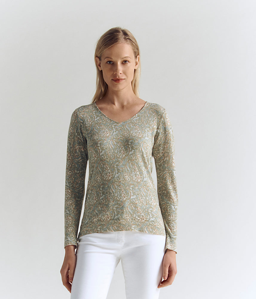 Cashmere printed knit sweater ARABESQUE/83180/861