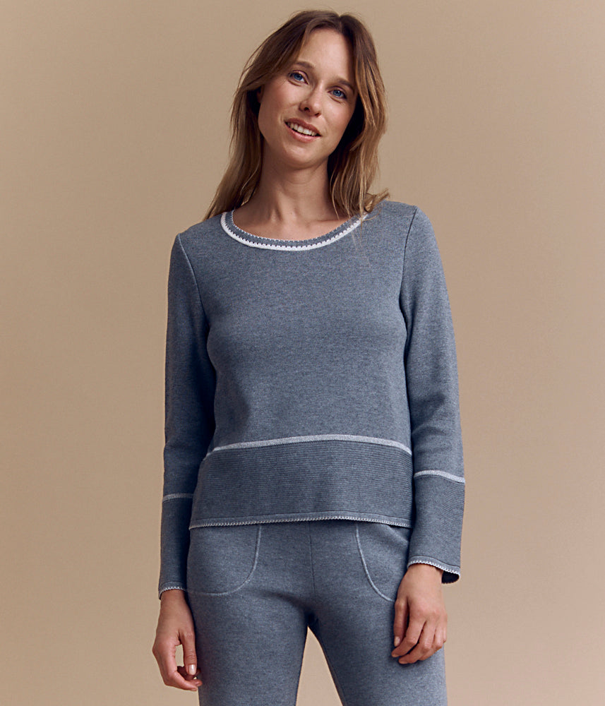 Merino wool and viscose knit sweater ATEA/84011/911