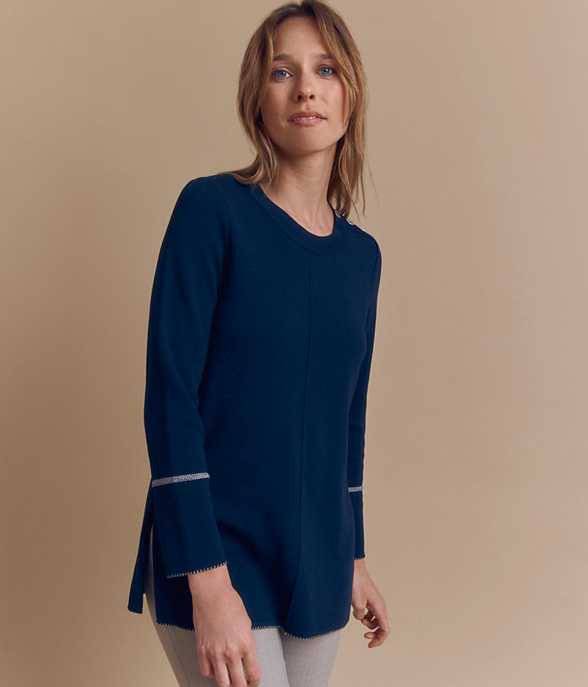 Merino wool knitted tunic sweater AUBE/84094/886