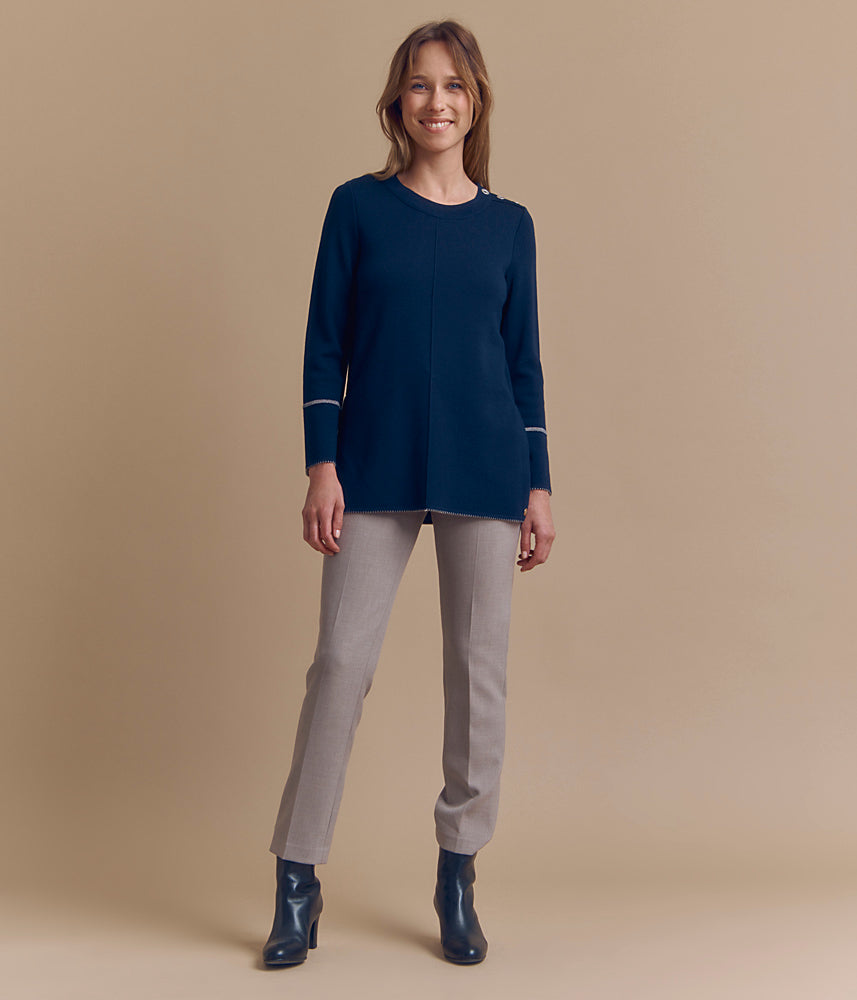 Merino wool knitted tunic sweater AUBE/84094/886