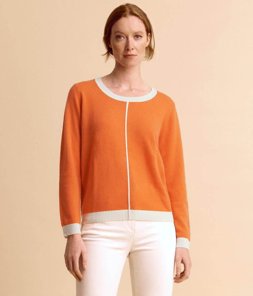 Two-tone cashmere knit sweater AZOLINE/85114/831