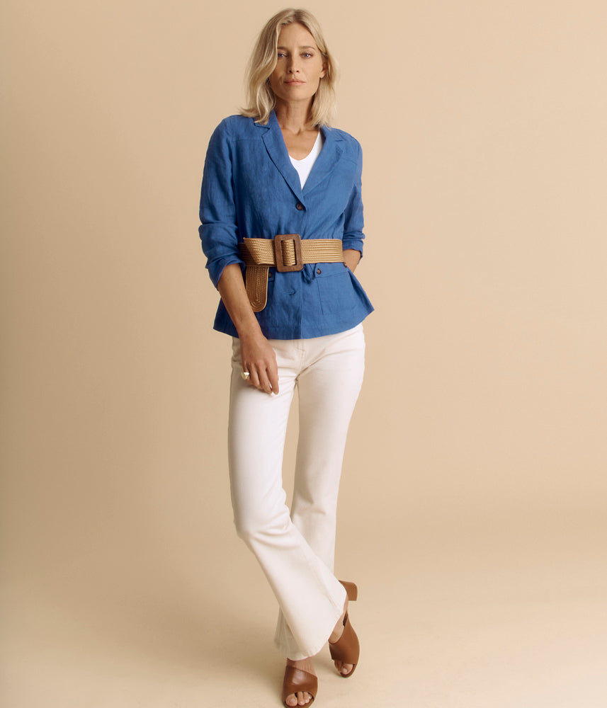 Washed linen safari jacket BELLA/85274/305