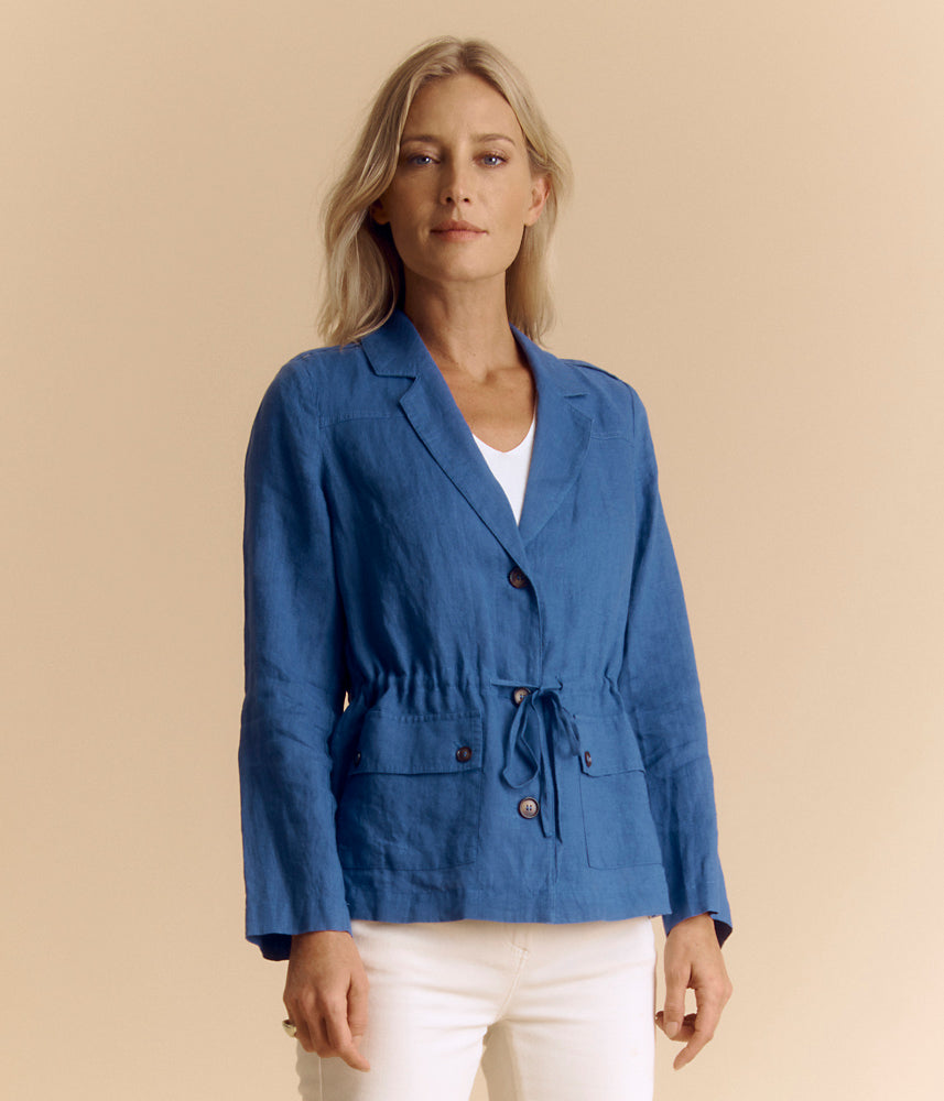 Washed linen safari jacket BELLA/85274/305