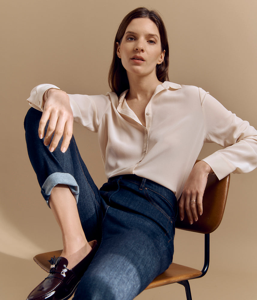 Washed silk blouse CHENONCEAU/84052/012