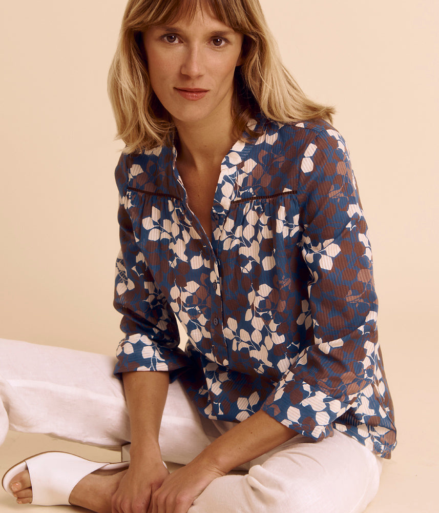 Blouse en voile de coton CHEVREFEUILLE/85139/635