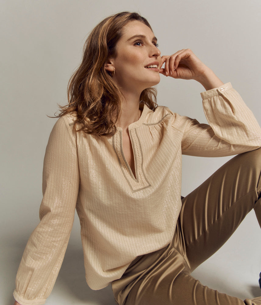 Blouse with embroidered details CLARENCE/82184/009
