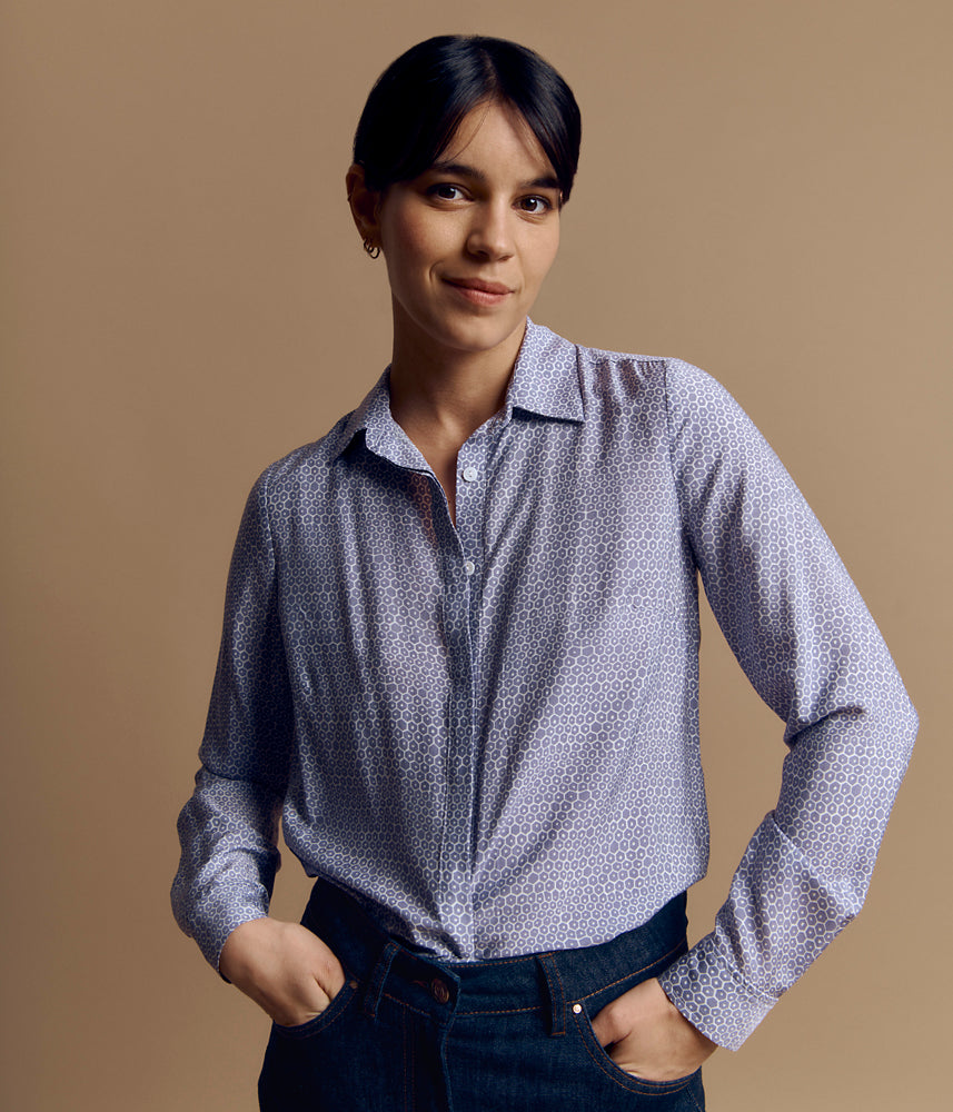 Viscose and silk printed shirt COUNTRY/84092/640