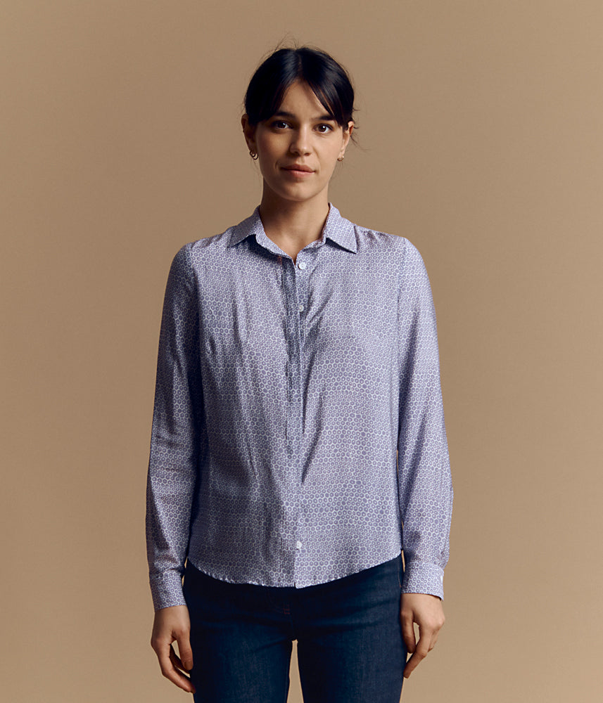 Viscose and silk printed shirt COUNTRY/84092/640