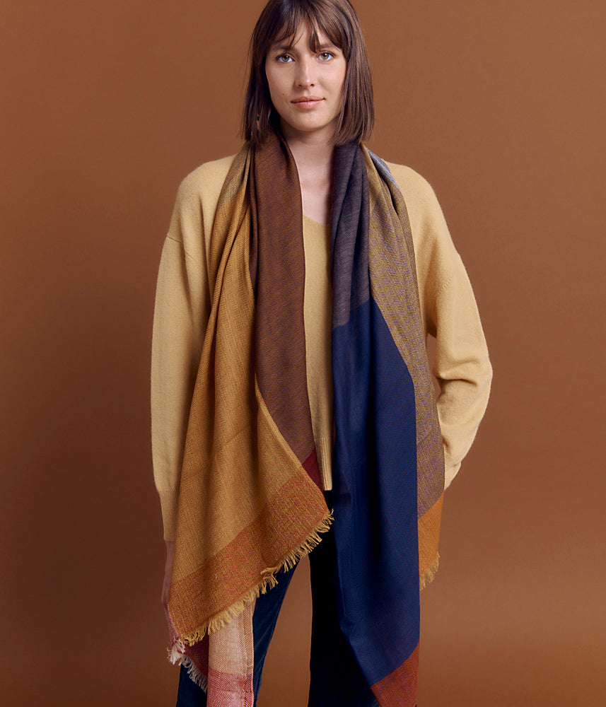 Pañuelo jacquard de lana y algodón EFAUVE/84238/806