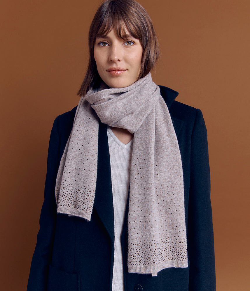 Wool and cashmere knit scarf EQUINOXE/84272/013
