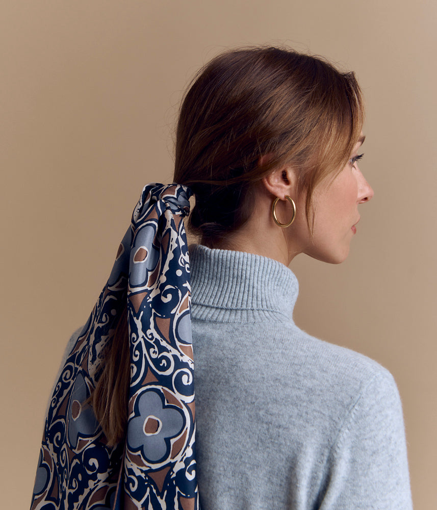 Printed silk twill stole ETREFLE/84180/635