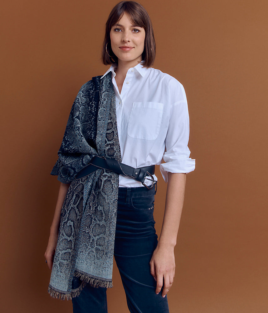 Bufanda de lana jacquard EXOTIQUE/84236/886