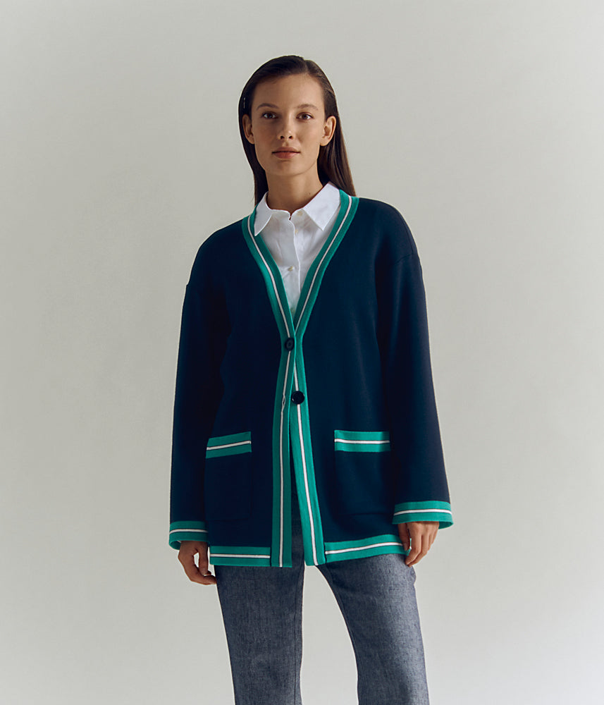 Merino wool and viscose knit jacket GALET/83107/886