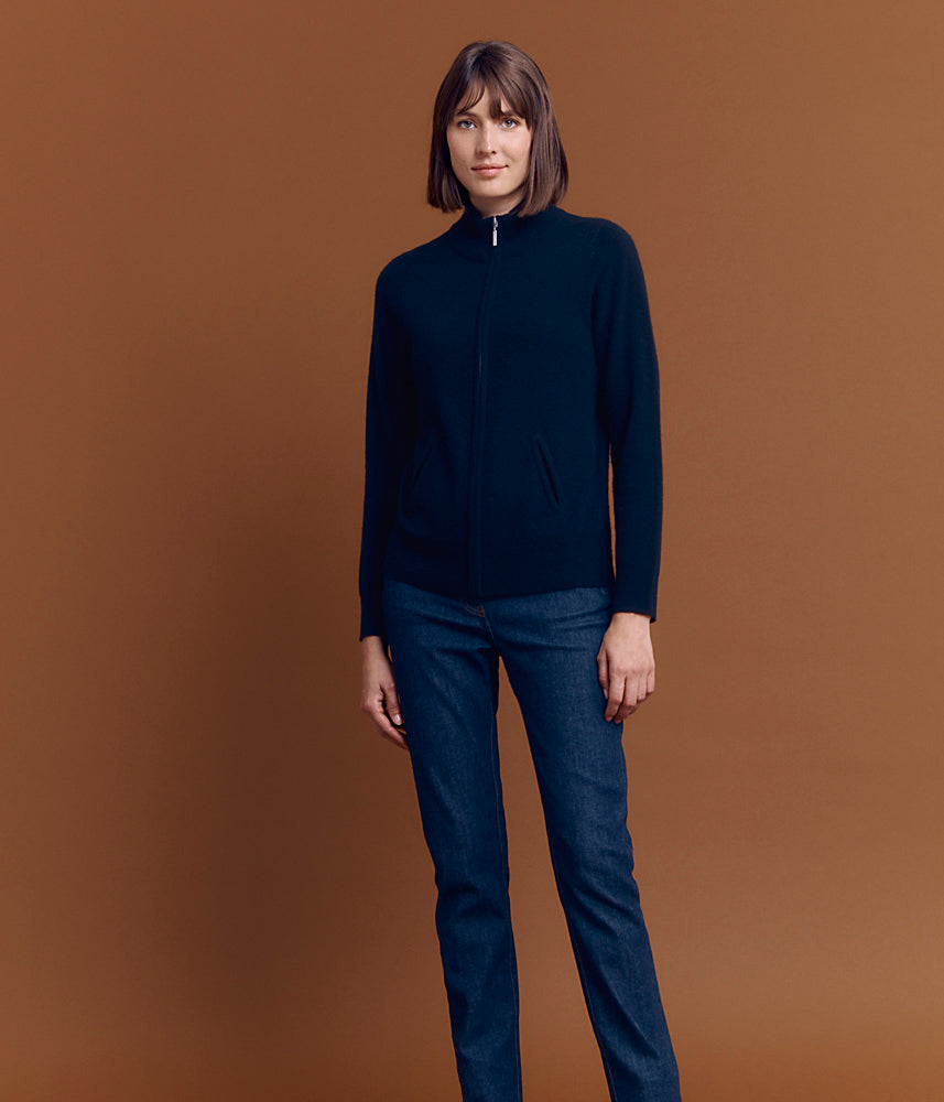Cárdigan de punto de lana y cashmere con cremallera GALINETTE/84123/500