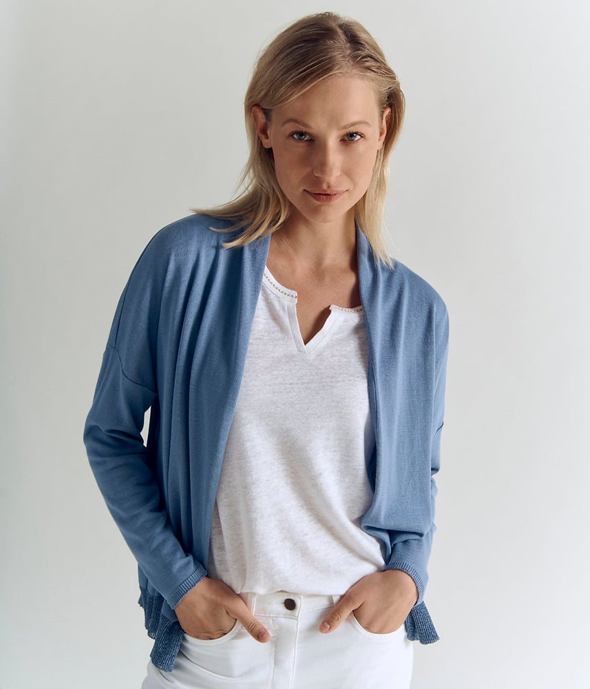 Iridescent knit vest in jersey and ecological viscose GALLA/83174/881