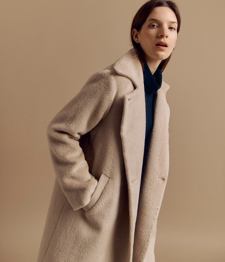 Mid-length coat in wool and alpaca MELISSA/84161/010