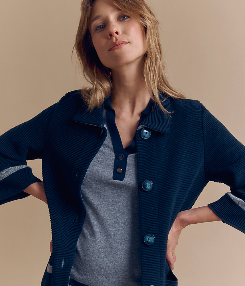 Mid-length wool knit coat NATTO/84021/886