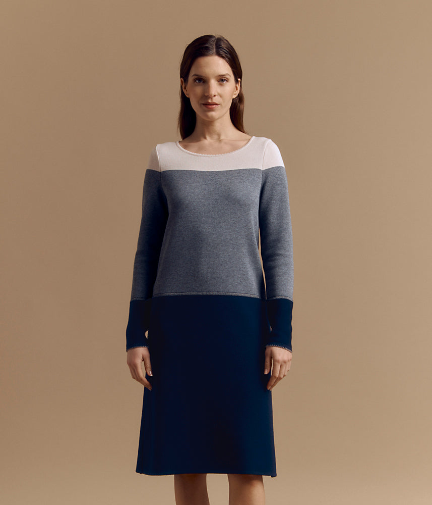 Merino wool and viscose knit dress OGMA/84064/886
