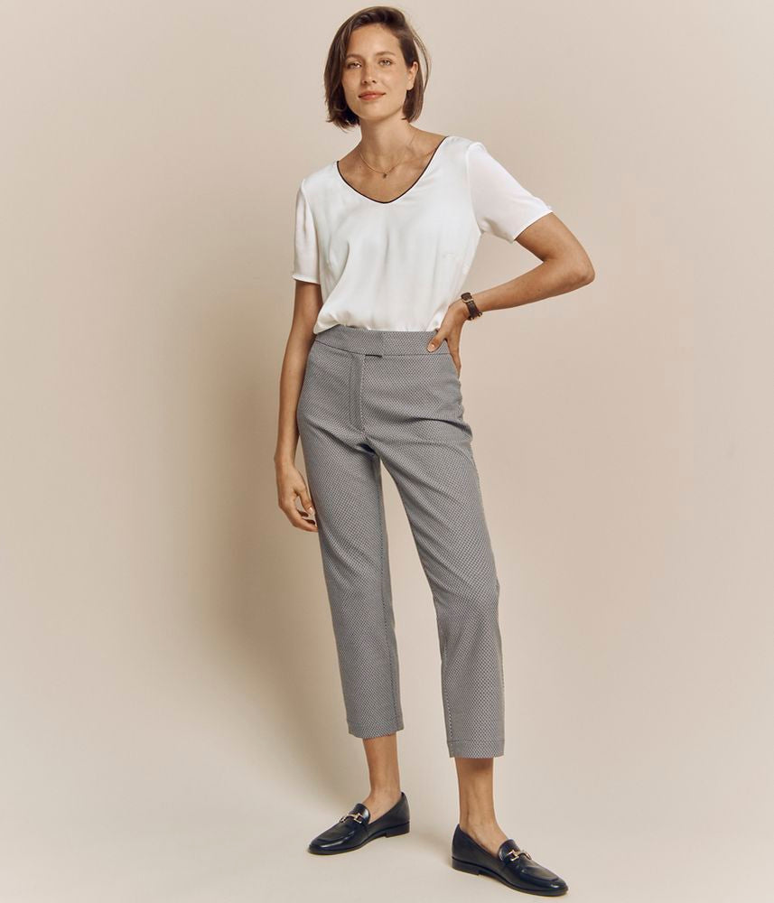 Pantalon Jacquard en coton stretch écologique PANAMA/81050/635