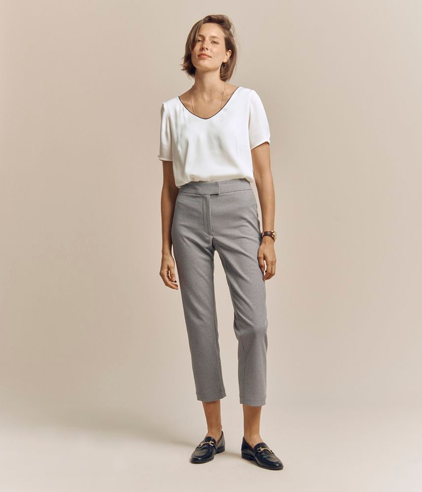 Pantalon Jacquard en coton stretch écologique PANAMA/81050/635
