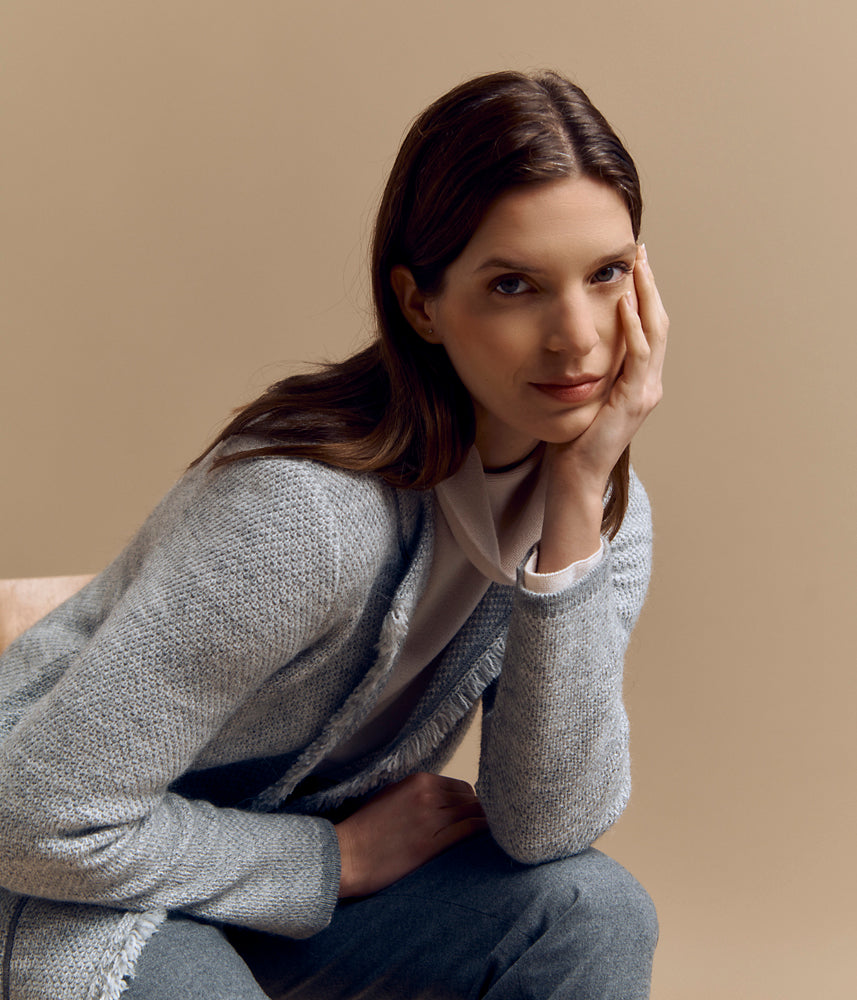 Wool and alpaca knit jacket VALLEA/84012/911