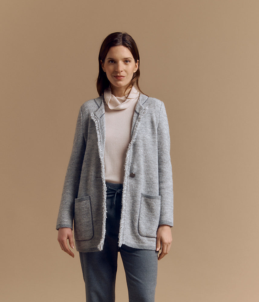 Wool and alpaca knit jacket VALLEA/84012/911