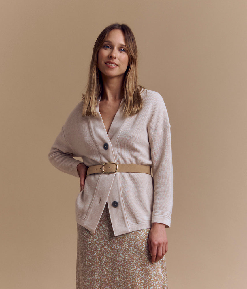 Merino wool and cashmere knit jacket VICTORIA/84022/014